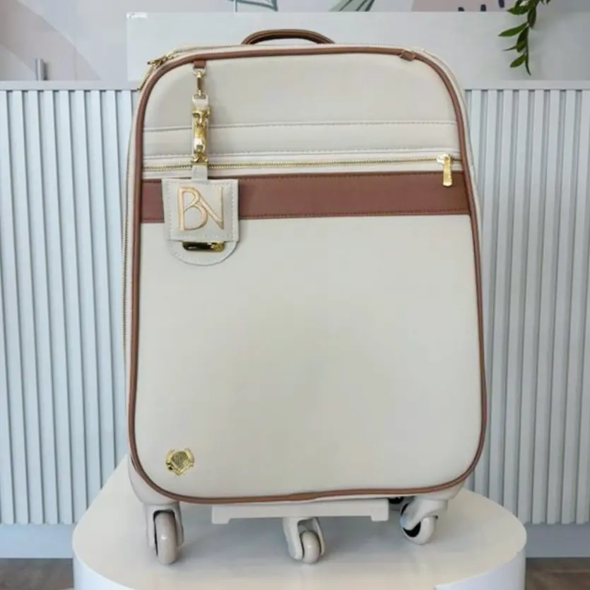 Mala de Rodunhas Coleção Mônaco Bege e Marrom